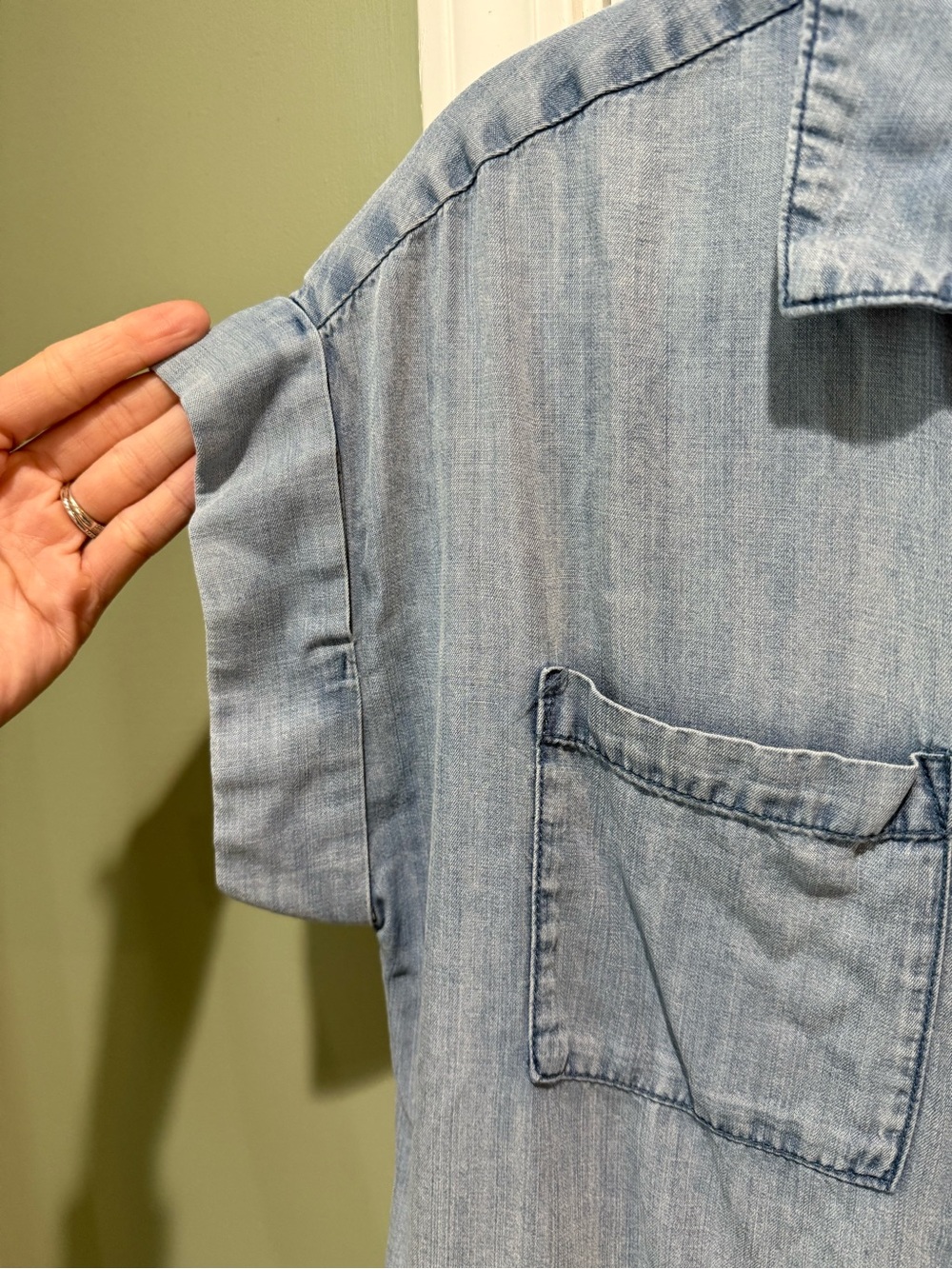 Velvet Heart Light Blue Denim Mini dress - Picture 3 of 5